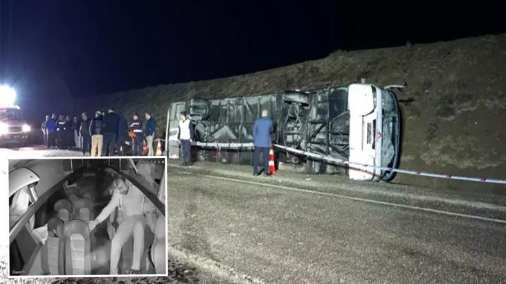 Çankırı’da fabrika personellerini taşıyan otobüs kaza yapmıştı! iç kamera imgeleri ortaya çıktı