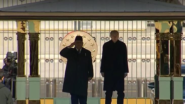 Cumhurbaşkanı Erdoğan, Endonezya Cumhurbaşkanı Subianto’yu resmi merasimle karşıladı