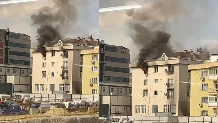 Mecidiyeköy’de yangın! Panik anları
