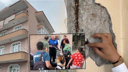 Avcılar’da kolonları burkulan 4 katlı bina tahliye edilerek mühürlendi