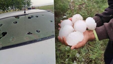 Kentte devasa büyüklükte dolu: Tavşan ve kuşlar telef oldu, ekili topraklar ziyan gördü