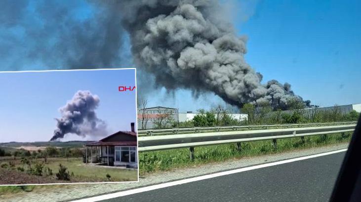 Tekirdağ’da kot fabrikasında yangın: Dumanlar her yerden görülüyor