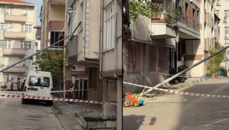 Yer: Küçükçekmece! Yaslandığı aydınlatma direği konuta girdi