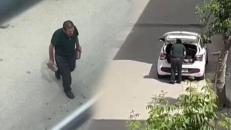 Akılalmaz olay! Kaldırım taşlarını söktü, manzaraları yayılınca geri getirdi