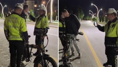 Alkollü bisiklet şoförüne ceza kesildi! Polis: Alkollü formda eşek bile kullanamazsın