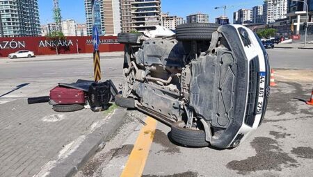 Ankara’da iki araba çarpıştı! 2’si bebek 6 yaralı