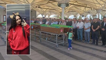 Başından vurulmuş halde meyyit bulunan kız çocuğu son seyahatine uğurlandı