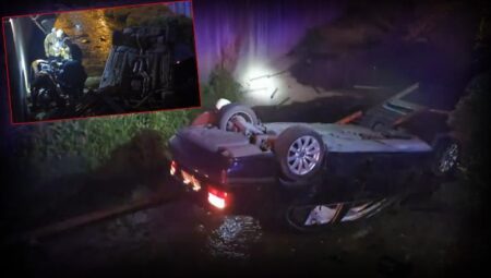 Beykoz’da araba dereye uçtu: şoför kaza yerinden kaçtı