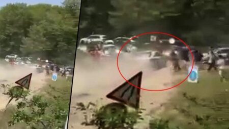 Dehşet sinemalarını aratmayacak olay! Bursa’da yarış aracı seyircilerin bulunduğıu bölgeye savruldu