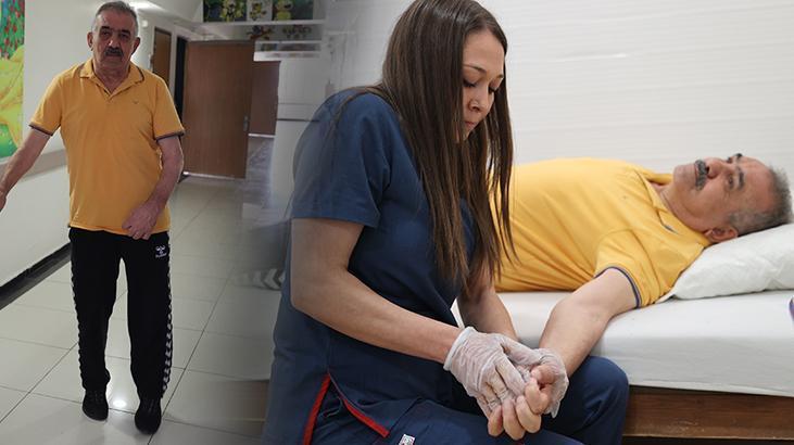 ‘Yatakta oturmak bile bana yeter’ diyordu! Felçli hasta sedyeyle geldi, yürüyerek çıktı