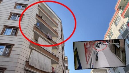 5’inci kattan arabanın üzerine düştü! O anlar anbean kaydedildi