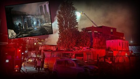 Bahçelievler’de oto tamirhane alev alev yandı! Araçlar kullanılamaz hale geldi