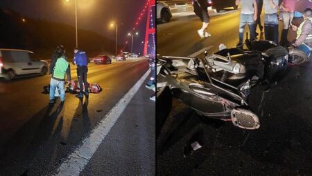 FSM Köprüsü’nde feci kaza: Akaryakıtı bitmiş araca çarpan motosiklet can aldı