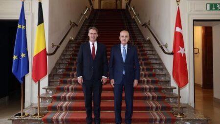 Meclis Başkanı Kurtulmuş, Belçika Senato Lideri Vincent Blondel ile görüştü