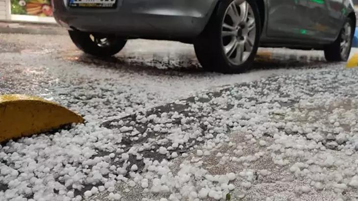 Meteoroloji uyarmıştı! Dolu ve sağanak bir anda tesirli oldu