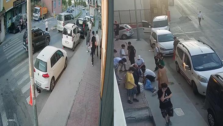 Minibüsle gelen küme tekme tokat saldırdı! Güvenlik kamerası her şeyi kaydetti