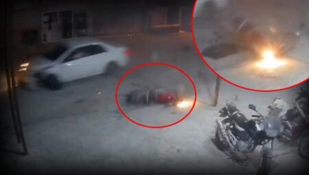 Şerit ihlali yapan araba 2 motosiklete çarptı: 1 meyyit, 3 yaralı
