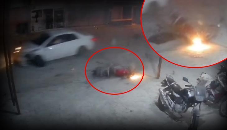 Şerit ihlali yapan araba 2 motosiklete çarptı: 1 meyyit, 3 yaralı