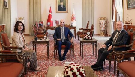 TBMM Başkanı Kurtulmuş, DEM Parti’li Temelli ve Koçyiğit’i kabul etti
