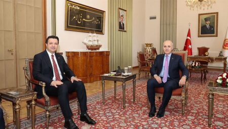 TBMM Başkanı Kurtulmuş, Saadet Partisi Genel Lideri Arıkan’ı kabul etti