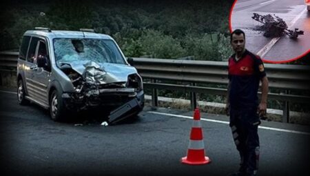 Vahim kaza! Araba ile motosiklet çarpıştı: 1 meyyit, 5 yaralı