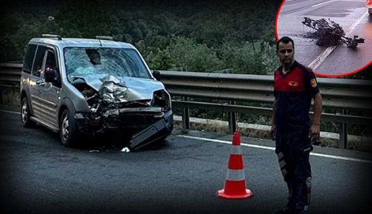 Vahim kaza! Araba ile motosiklet çarpıştı: 1 meyyit, 5 yaralı