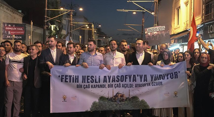 AK Parti Genel Merkez Gençlik Kollarından Fetih Jenerasyonu Ayasofya’ya Yürüyor aktifliği