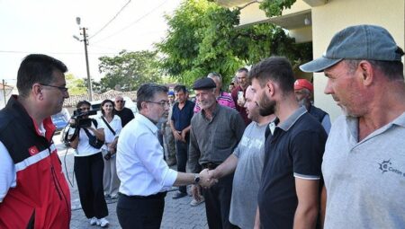 Bakan Yumaklı orman yangınından etkilenen köylerde incelemelerde bulundu