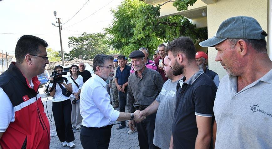 Bakan Yumaklı orman yangınından etkilenen köylerde incelemelerde bulundu