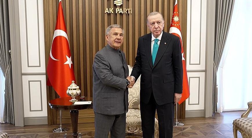 Cumhurbaşkanı Erdoğan, Tataristan Cumhurbaşkanı ile görüştü