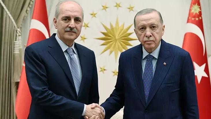 Cumhurbaşkanı Erdoğan, TBMM Başkanı Kurtulmuş’u kabul etti