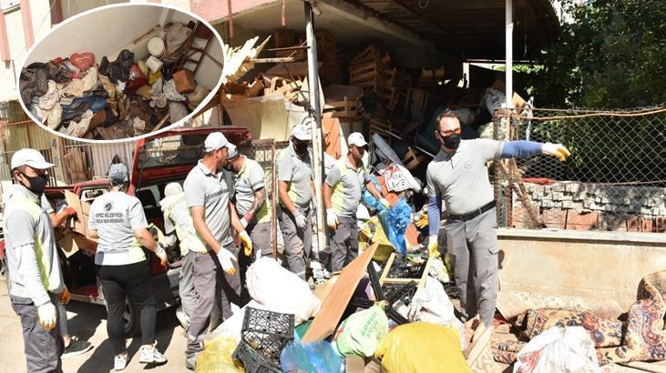 Daha geçen yıl gruplar 16 kamyon çıkarmıştı! Bu defa binadan 20 kamyon çöp çıktı