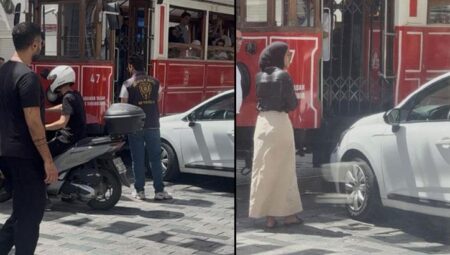 İstiklal’de fren yerine gaza basan şoför tramvaya çarptı
