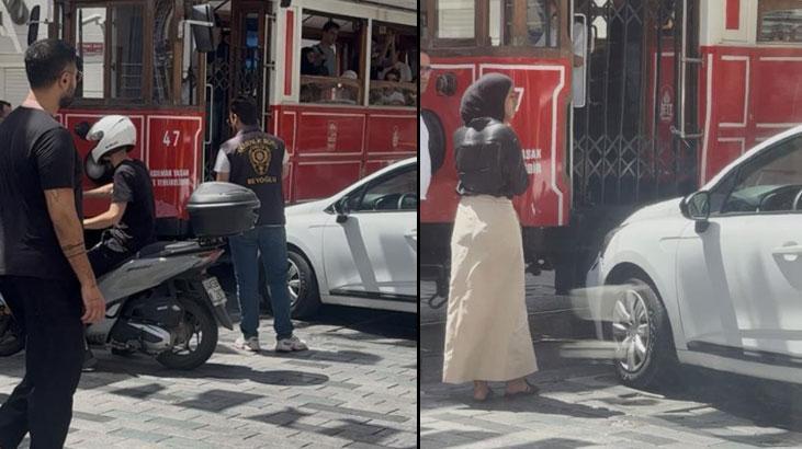 İstiklal’de fren yerine gaza basan şoför tramvaya çarptı