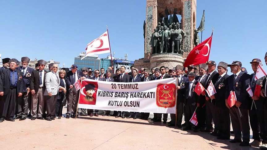 Kıbrıs Barış Harekatı’nın 51’inci yılında Taksim’de merasim düzenlendi