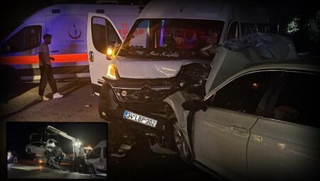 Kocaeli’de feci kaza! Servis minibüsü ile araba çarpıştı; 10 yaralı