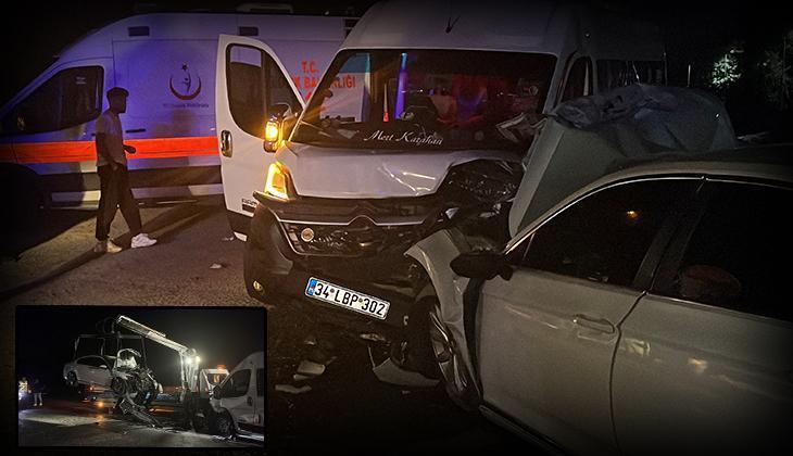 Kocaeli’de feci kaza! Servis minibüsü ile araba çarpıştı; 10 yaralı