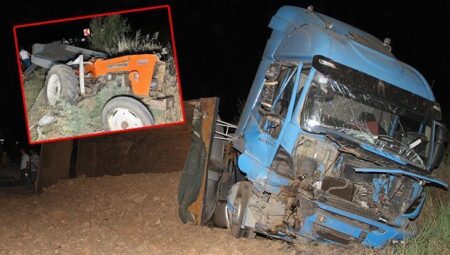 Manisa’da feci kaza! Hafriyat kamyonu traktöre arttan çarptı; 1 meyyit, 1 yaralı