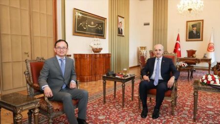 TBMM Başkanı Kurtulmuş, Çin’in Ankara Büyükelçisi Xuebin’i kabul etti