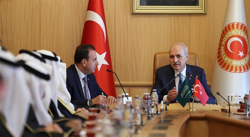 TBMM Başkanı Kurtulmuş, Suudi Arabistan-Türkiye Parlamentolar Ortası Dostluk Kümesi Lideri’ni kabul etti