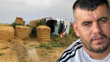 Vahim kaza! TIR devrildi şoför öldü, eşi ve çocukları yaralandı