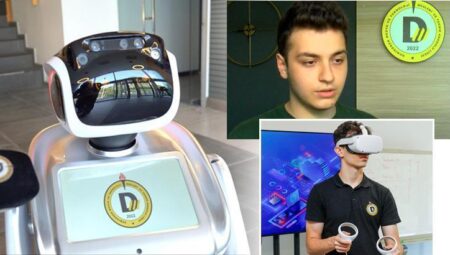 Yapay zeka eğitimi veren Türkiye’de birinci ve tek okul! Demirören Medya ve Teknoloji MTAL’de robotla tanıtım